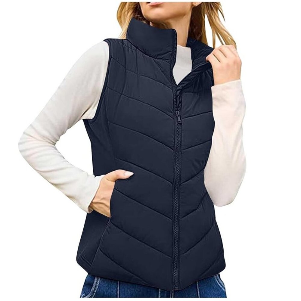 Aeropostale Women's Puffer Vest Size S Full Zip Winter Sleeveless Vest